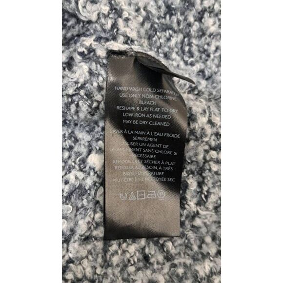 Free People Womens Large fuzzy poncho sweater cardigan blue gray slouchy - Picture 5 of 6